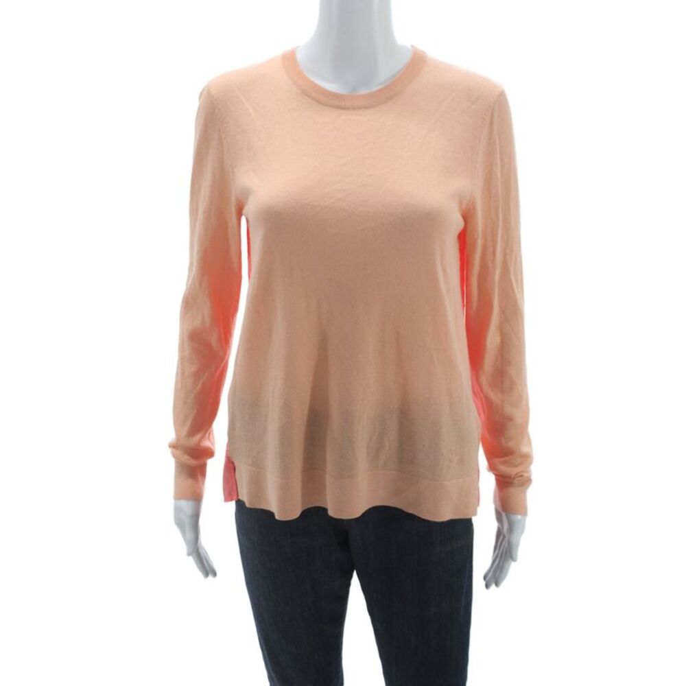 Equipment Femme Womens Pullover Sweater Orange Silk Long Sleeve Size S